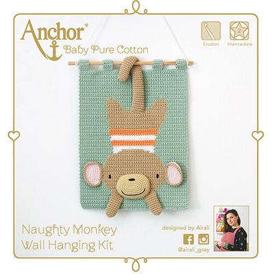 Anchor Baby Pure Cotton horgoló készlet pajkos majom 3 D fali függő