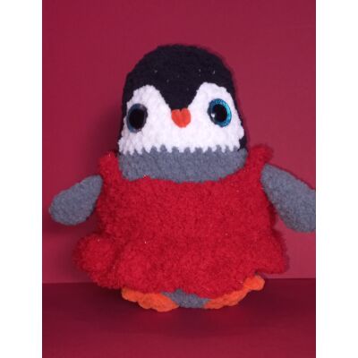 pingvin horgolt, öltöztethető